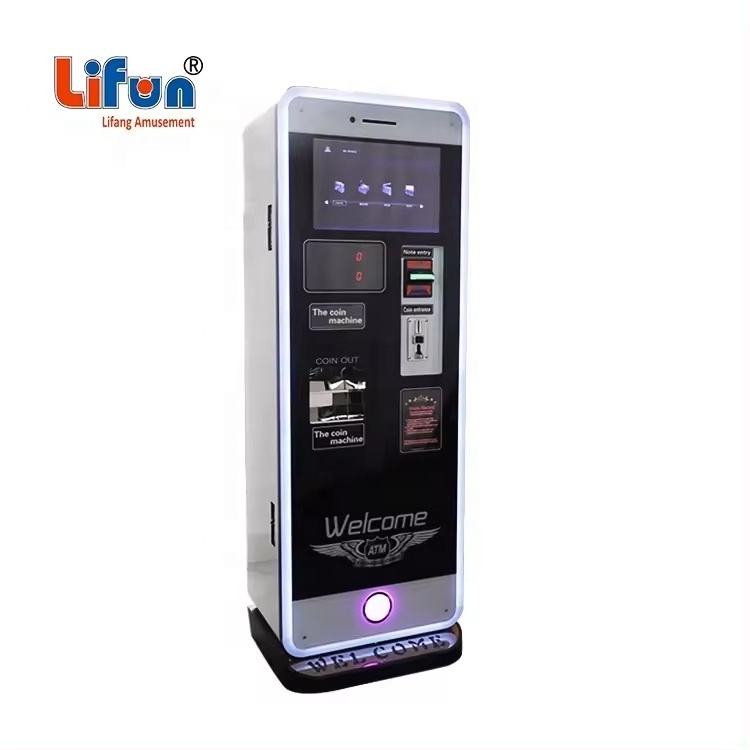 Lifun ATM Token Exchange Game Machine Iphone Style with bill and coin token  Exchange Vending Machine