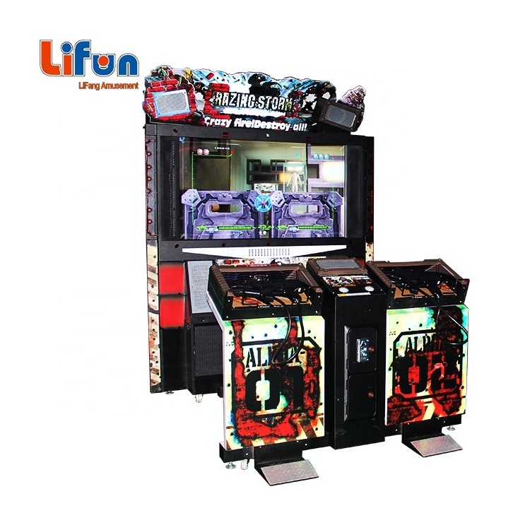 Indoor Amusement Park Coin Operated Video shooting game Simulator Razing Storm Gun Shoot Arcade Game Machine For Sale