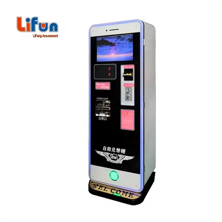 Lifun ATM Token Exchange Game Machine Iphone Style with bill and coin token  Exchange Vending Machine