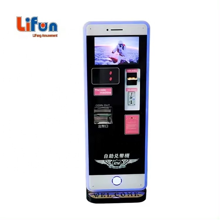 Lifun ATM Token Exchange Game Machine Iphone Style with bill and coin token  Exchange Vending Machine