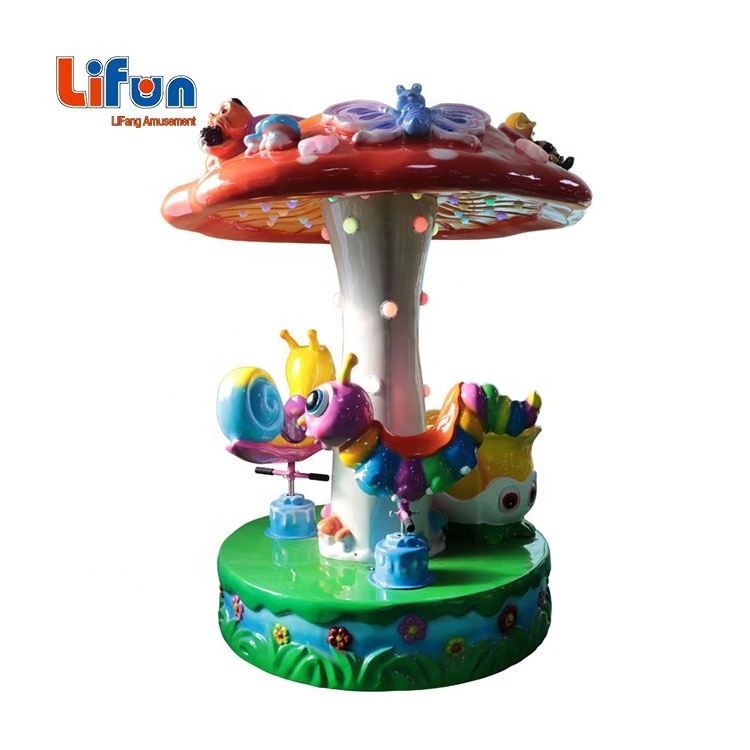 Children Indoor Amusement Park Game Machine Coin Operated Kids Rides 6 Seats Mini Merry Go Round Carousel For Sale