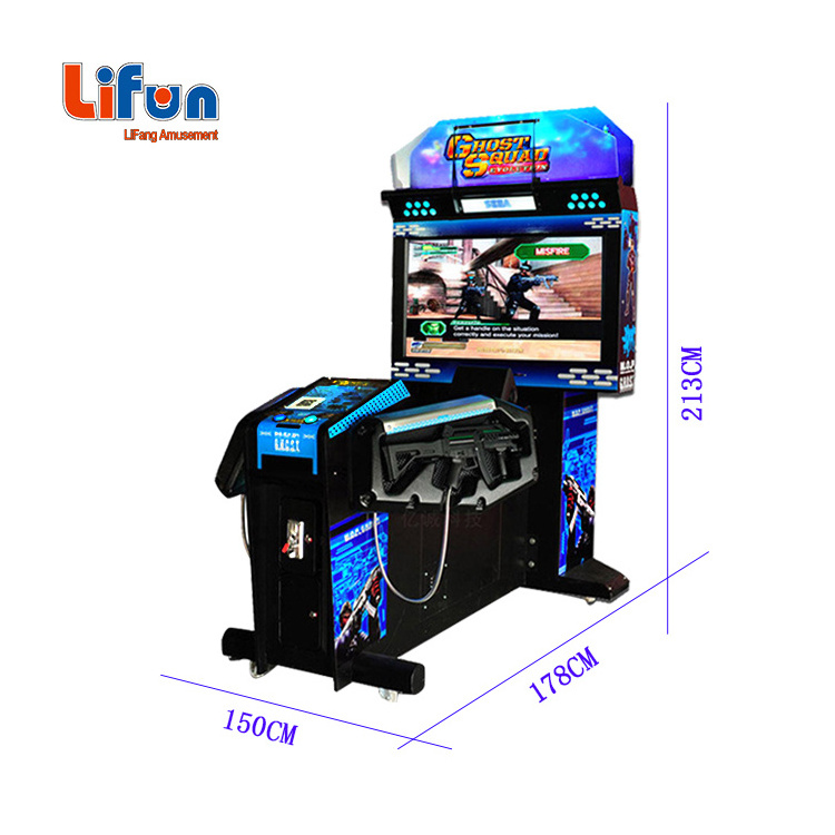 2 Player coin operated Ghost Squad gun shooting Game machine indoor amusement gun Simulator shoot game for game zone