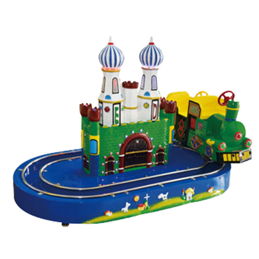 cheap Coin Operated Track Castle Kids Small Amusement Park Trains Mini Theme Park Miniature Rotating Kiddie Rides for sale