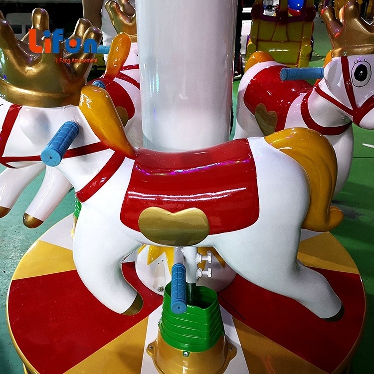 3 players amusement ride carousel merry go round kids mini vertical coin operated kiddie rides 6 seats horse carousel for sale