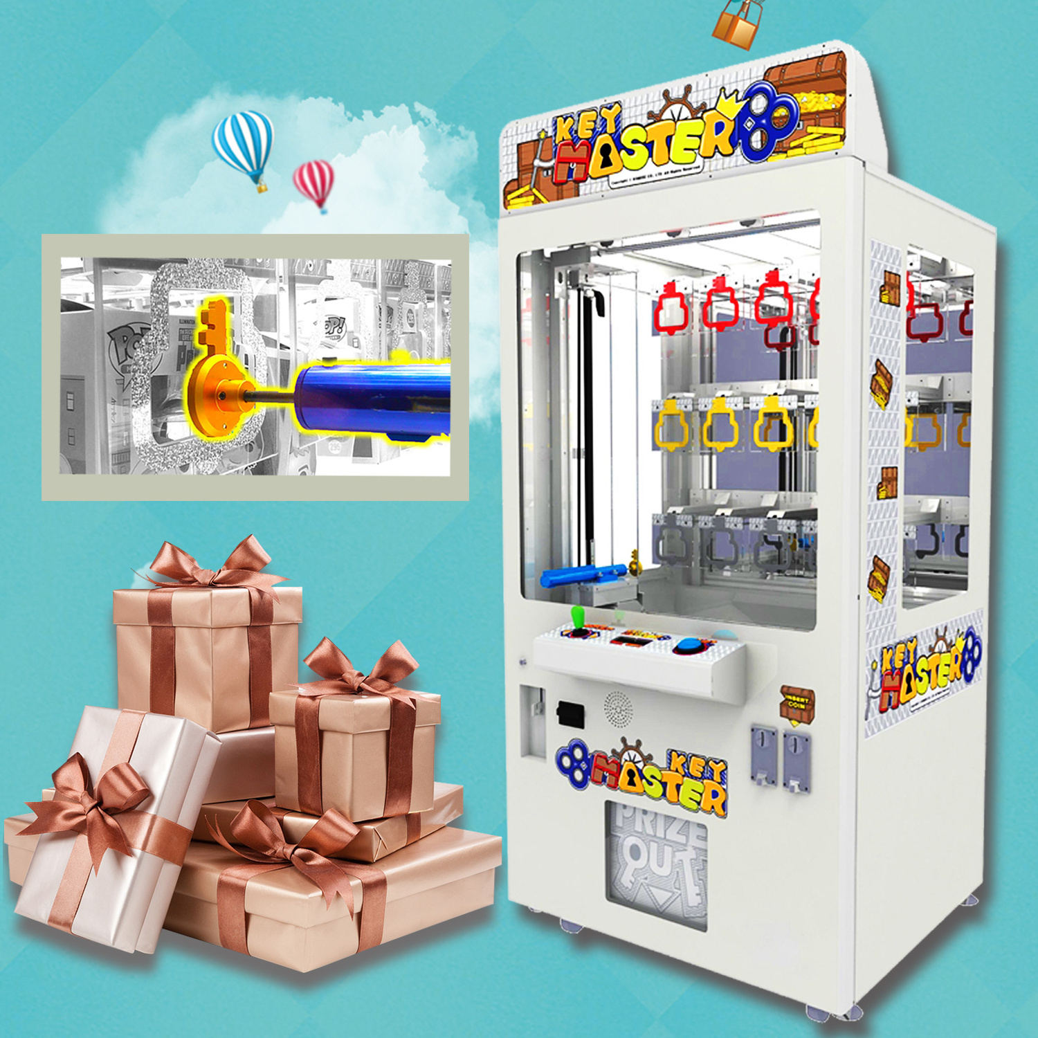 Factory Wholesale lifang key master shoe claw machine coin operated 9 15 holes machine kit key master arcade with bill acceptor