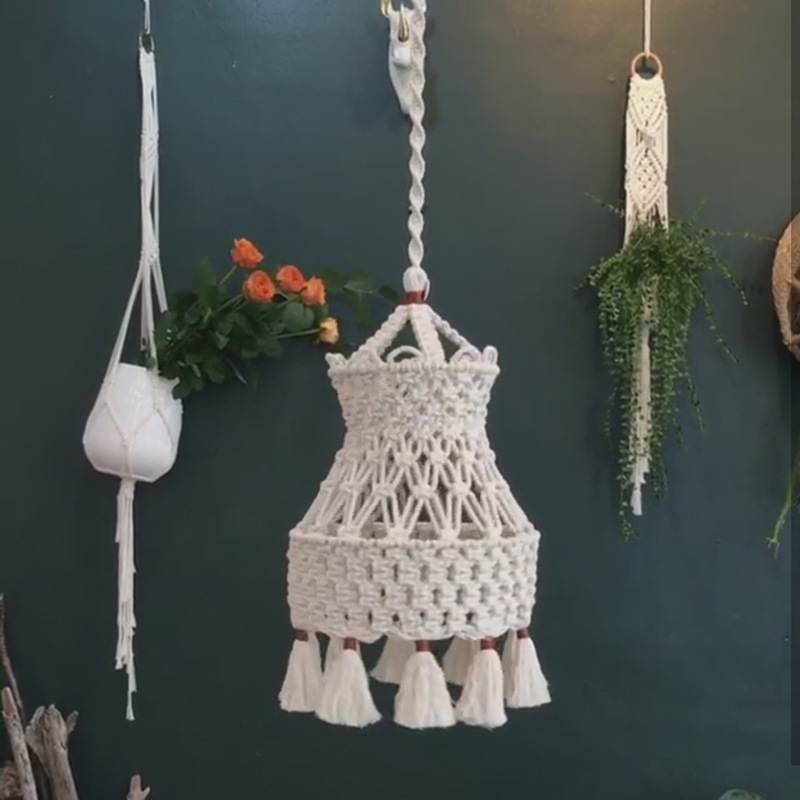 New style handmade Macrame Lamp Shade Boho Lampshade Bohemian Light Cover