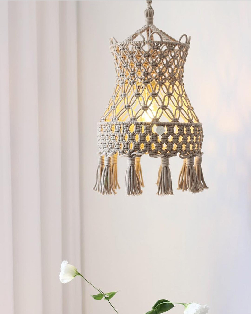 New style handmade Macrame Lamp Shade Boho Lampshade Bohemian Light Cover