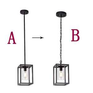 American-standard style iron art lamp rustic cage decorative ceiling indoor pendant light fixture