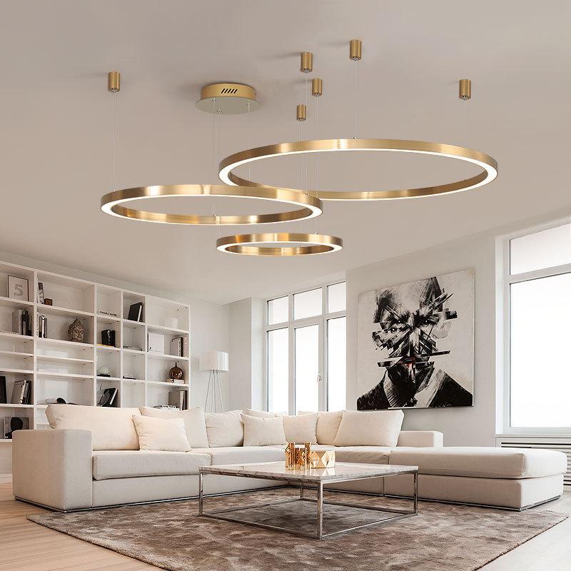 Modern LED rings chandelier ceiling lamp pendant lighting fixture with high quality