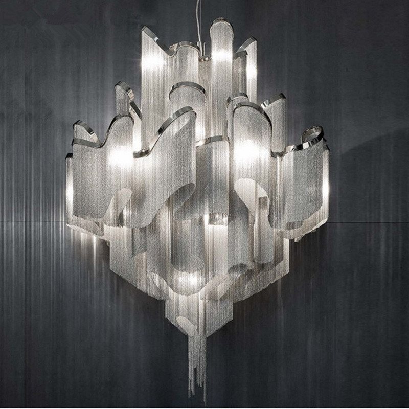 Luxury aluminum chain chandelier lighting decorative chain chandeliers