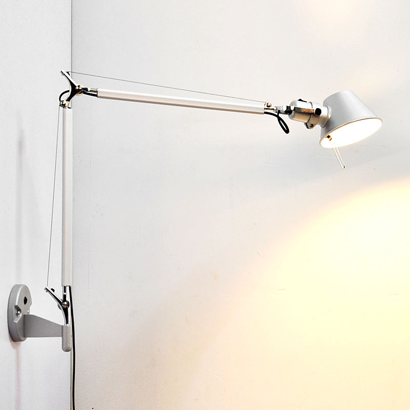 Hot sale led bedside reading adjustable metal swing arm wall lamp