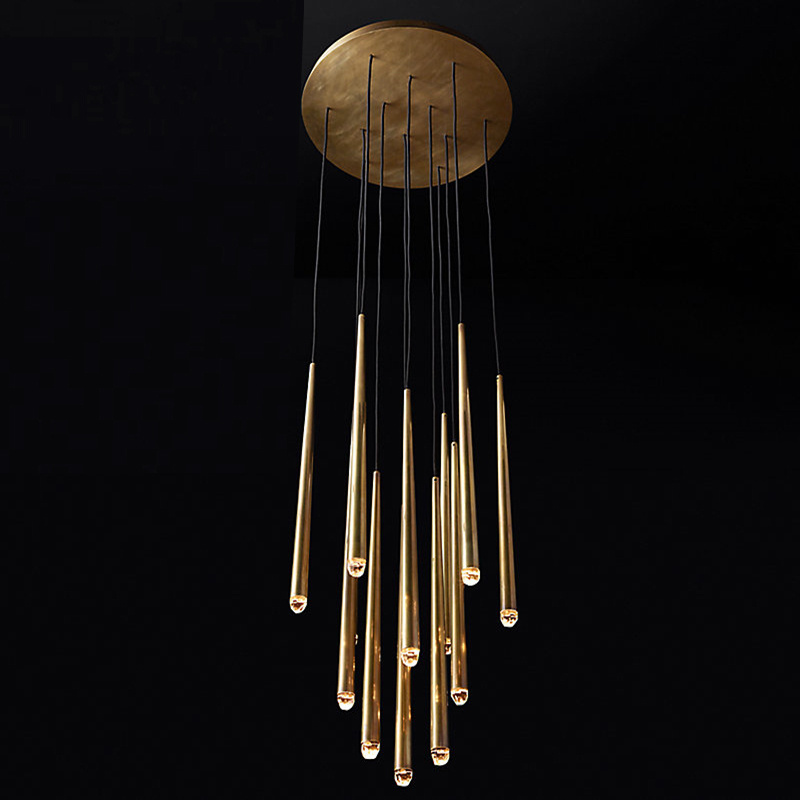 Modern led drop modern vintage flush brushed brass ceiling light