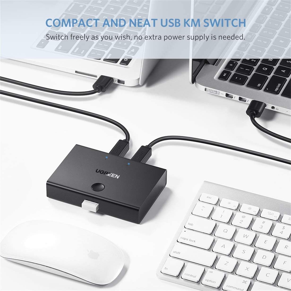 UGREEN USB Sharing Switch USB 2.0 Peripheral Switcher Adapter Box 2 Computer Share 1 USB Device Hub