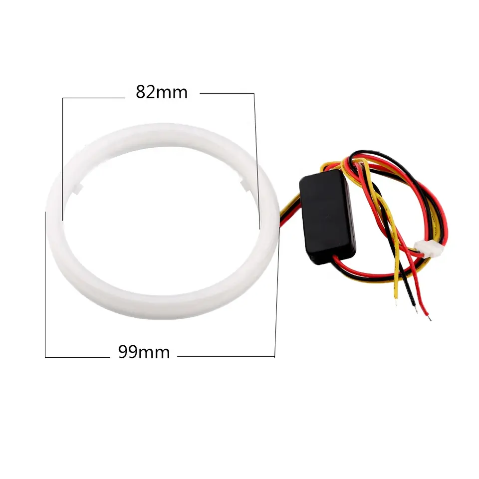 LED Cotton Switchback Angel Eyes Halo Rings Gentle Light 60mm-120mm Double Colors White Yellow Car Light Accessories