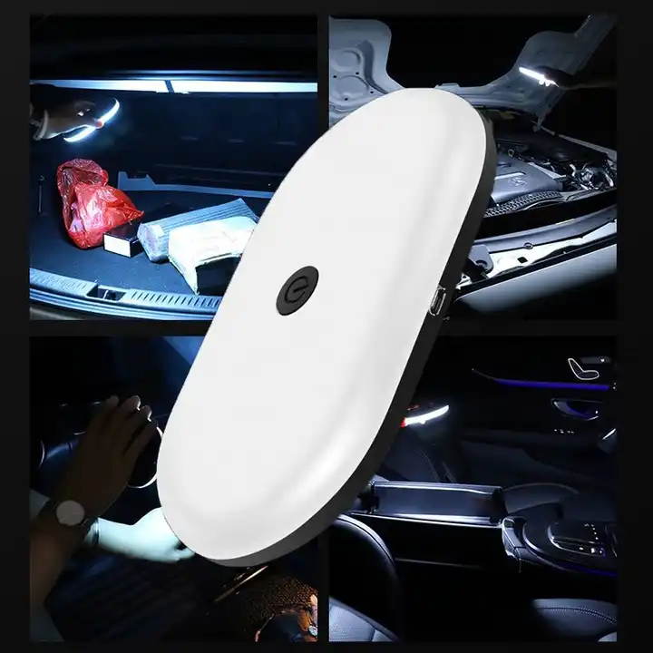 USB Charging LED Touch Car Interior Reading Light Dome Roof Ceiling Magnet Lamp with 3 Light Color Changing Night Light