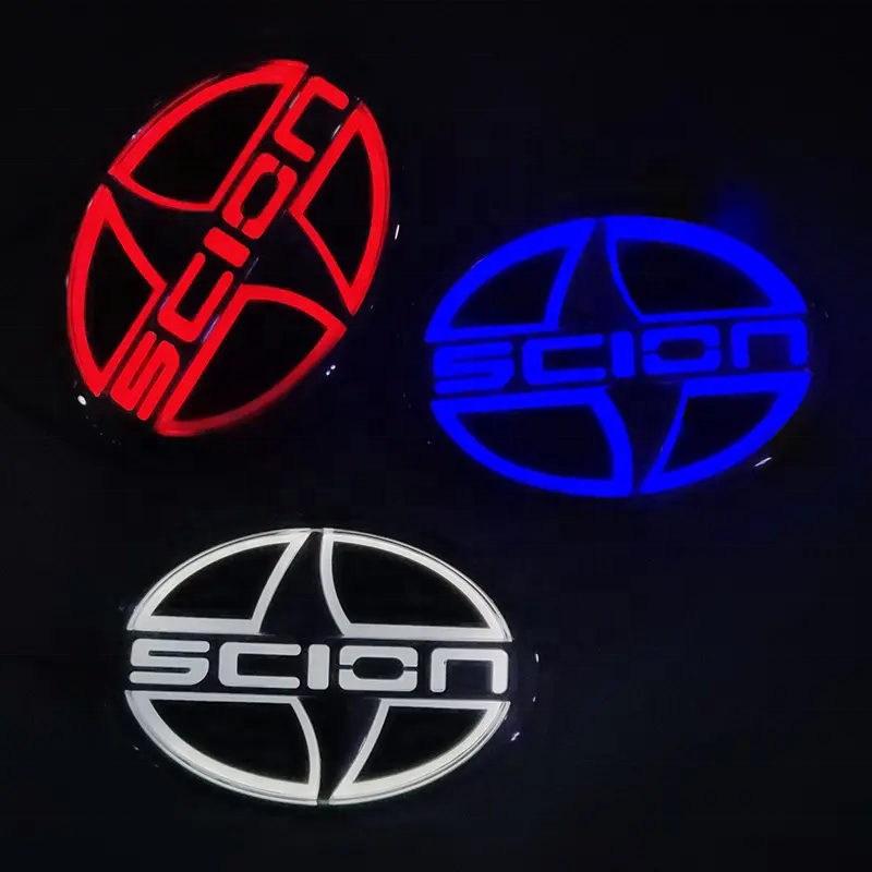 5D Luminous LED Car Emblem Logo Light Custom Auto Front Grille Badge with Red White Blue Light for Tail Lamp Emblem