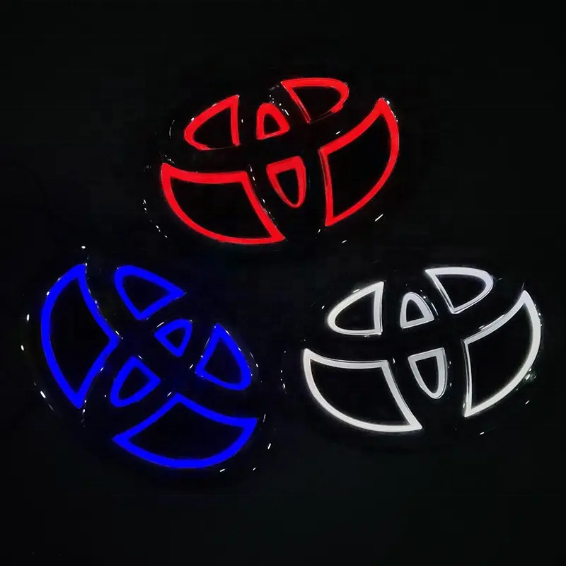 5D Luminous LED Car Emblem Logo Light Custom Auto Front Grille Badge with Red White Blue Light for Tail Lamp Emblem