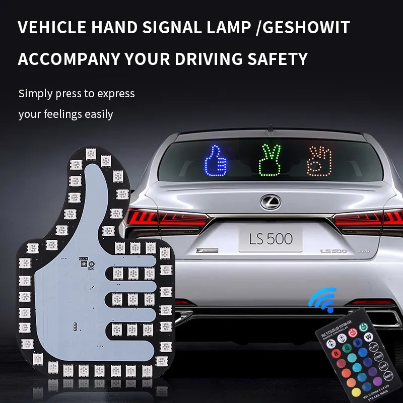 Hot Selling RGB Flik Me Middle Finger USB Car Window Light Gesture-Controlled LED Light Remote Control Highly Demanded Car