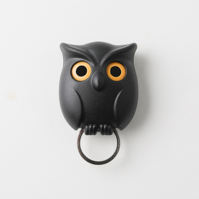 Scary Night Owl Magnetic Key Hooks Adhesive Hold Keychain Key Hanger Will Open Eyes Wall Decorative Hook For Kitchen Home