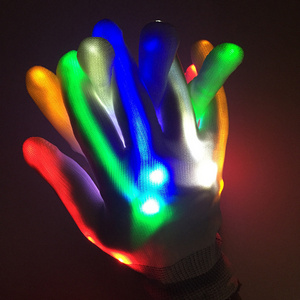 LED Luminous Flashing Gloves Halloween Party Finger Light Props Neon Guantes Glowing Stage Costume Christmas Supplies