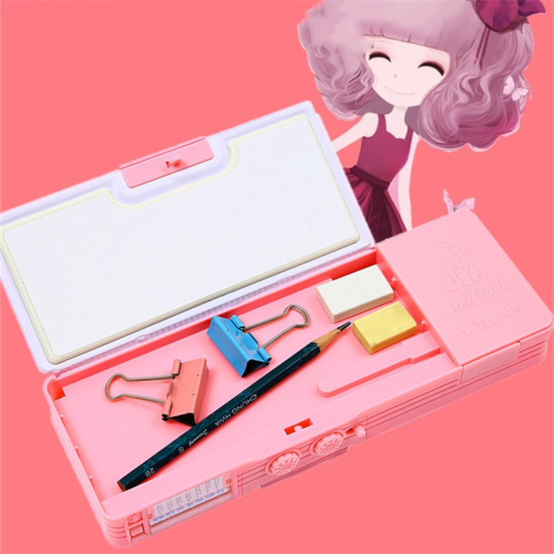 Girl Cute Pencil Case Mechanical Deformation Combination Lock Stationery Box School Student Pencil Box Cartoon Plastic Pen Case