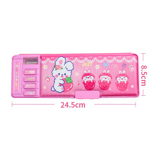 Girl Cute Pencil Case Mechanical Deformation Combination Lock Stationery Box School Student Pencil Box Cartoon Plastic Pen Case