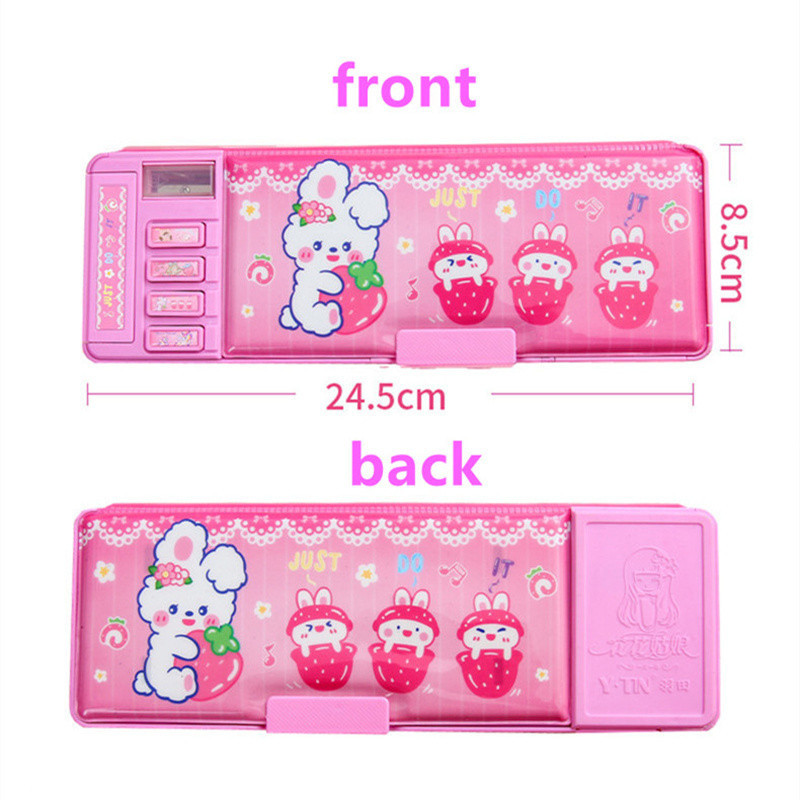 Girl Cute Pencil Case Mechanical Deformation Combination Lock Stationery Box School Student Pencil Box Cartoon Plastic Pen Case