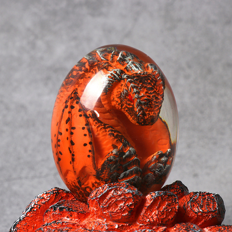 Lava Dragon Egg Ornamental Collection Decor Dinosaur Egg Statue Resin Dragon Egg Crystal Minerale Gemstone Home Decoration