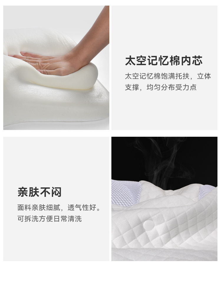 Memory Foam Pillow Ergonomic Orthopedic Contour Support Pillow for Side Sleepers, Back and Stomach Sleepers