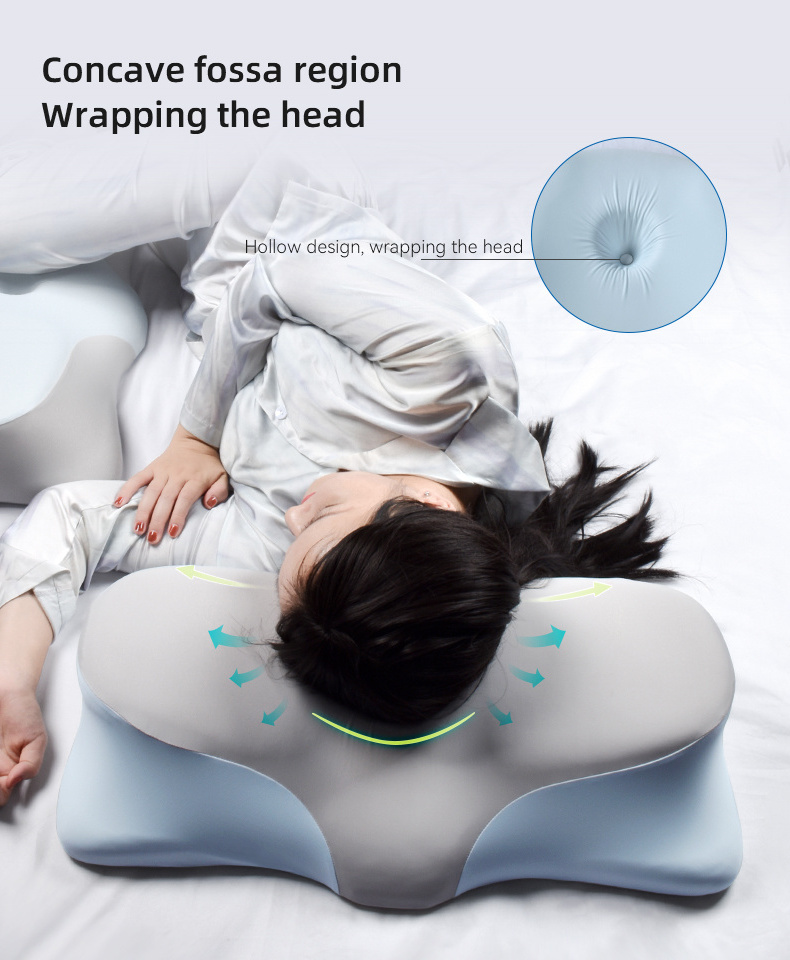 top fashion Horn pillow Foam Neck Contour Orthopedic Cervical Sleep Memory Foam Pillow side sleeper pillow