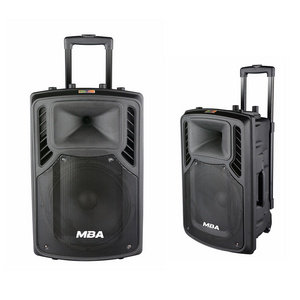 MBA retro BT speaker high power 15 inch woofer professional active speaker bocinas BT usb speaker portable