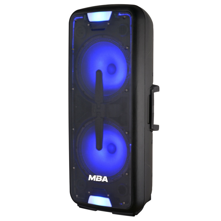 MBA big power dual 10 inch woofer professional active speaker with GRB light for party stage  speech