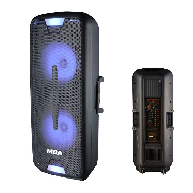 MBA big power dual 10 inch woofer professional active speaker with GRB light for party stage  speech