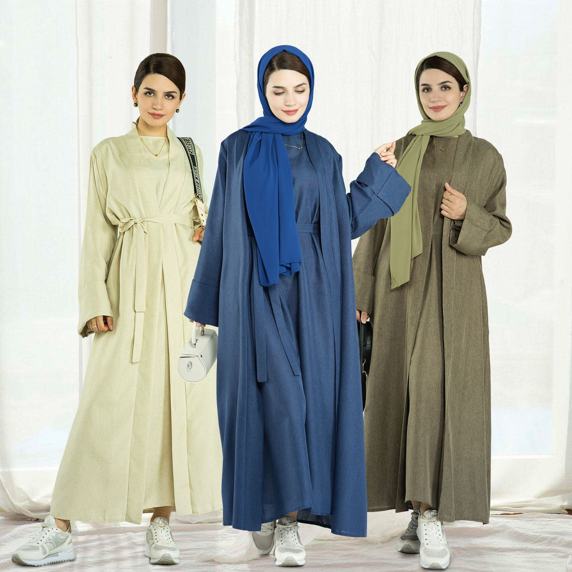 New Eid Collections Fashion Islamic Clothing Open Abaya Cardigan Kimono Muslim Women Modest Abaya Dubai