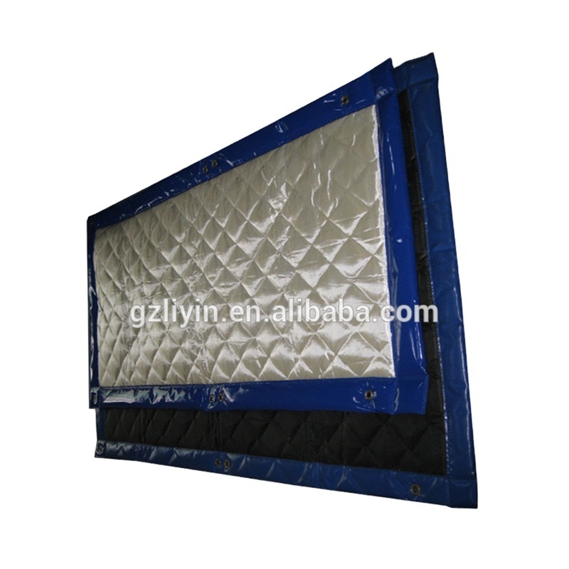 Exterior sound dampening acoustic blankets grommets acoustic blanket