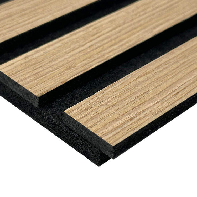 Acoustic fluted modern fluted mdf wall panel pet felt polyester fiber acoustic panel wood paneling