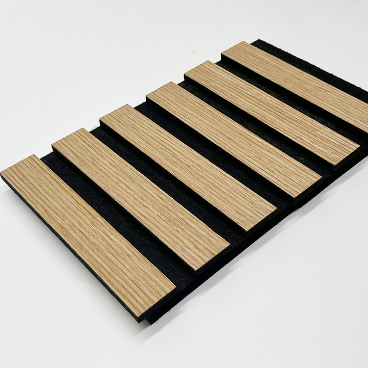 Acoustic fluted modern fluted mdf wall panel pet felt polyester fiber acoustic panel wood paneling