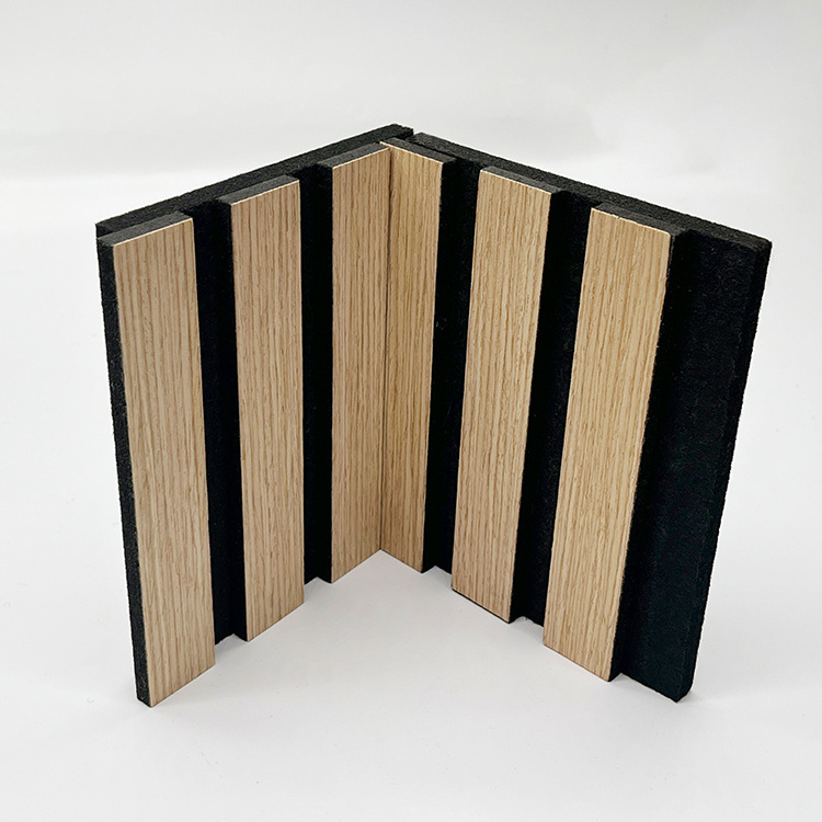 Acoustic fluted modern fluted mdf wall panel pet felt polyester fiber acoustic panel wood paneling