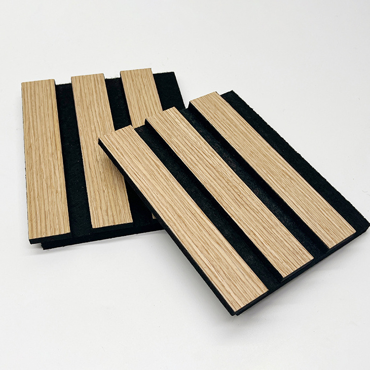 Acoustic fluted modern fluted mdf wall panel pet felt polyester fiber acoustic panel wood paneling