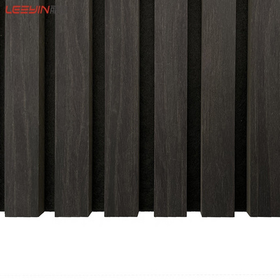 Customized Acoustic Panels Akupanel Black Oak FSC Certified Headboard TV Wall Decor Slat Wood Panel