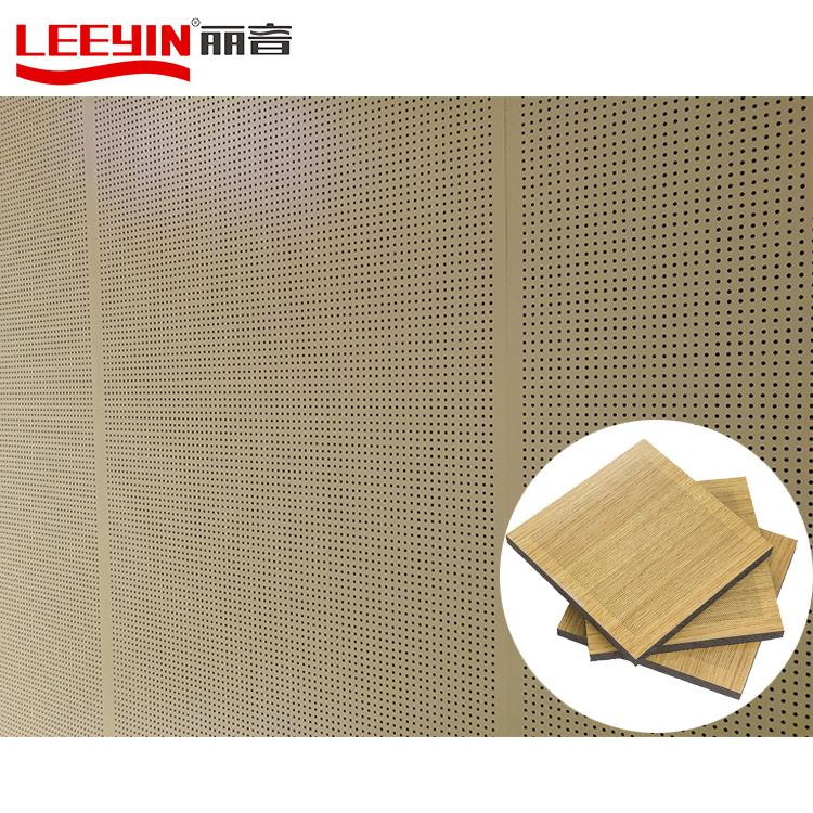 Noise Reduction Fire Retardant MDF Board Micro Perforated Wood Acoustic Panels Wood Wall Panel