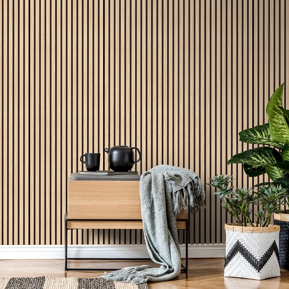 Interior Decoration Akupanel Oak Wood Slat Panel Wall Panel Wandpaneel Acoustic Panel