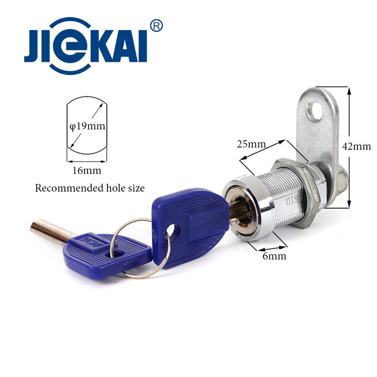 JK519 90 degree left or right turn 19mm cabinet cam lock for tool cabinet and mail box