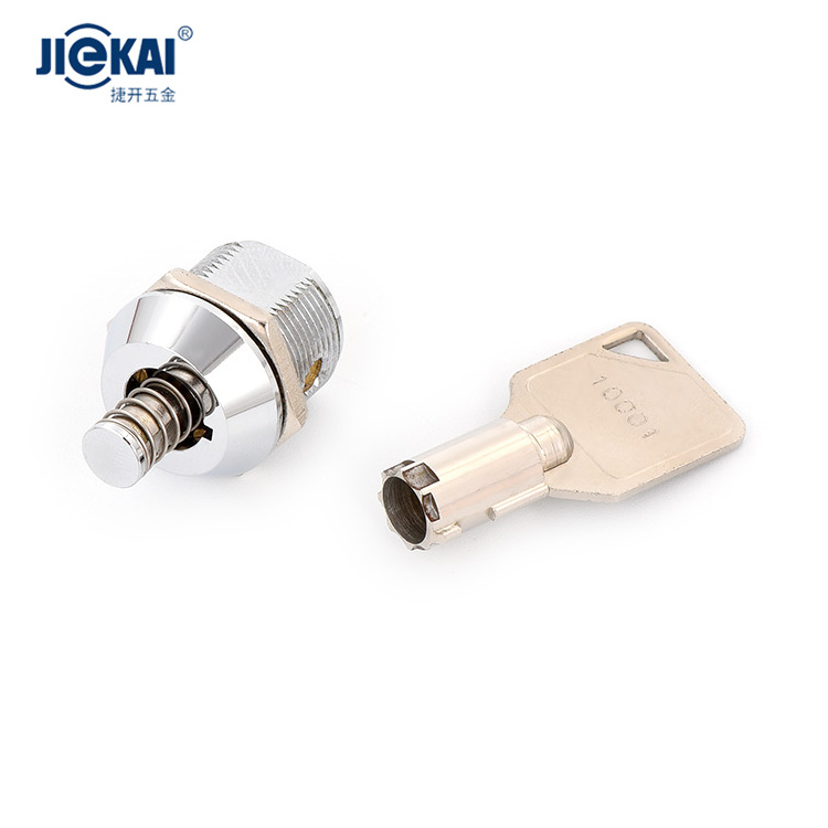 JK525 Closet Tubular Key Door Sliding Push Lock For Glass Cabinet