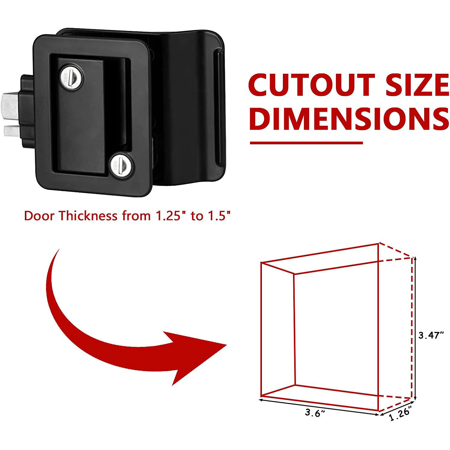 Durable MB418 Zinc Alloy Rv Lock Keyless Entry Camper Entry Door Lock For Travel Trailer