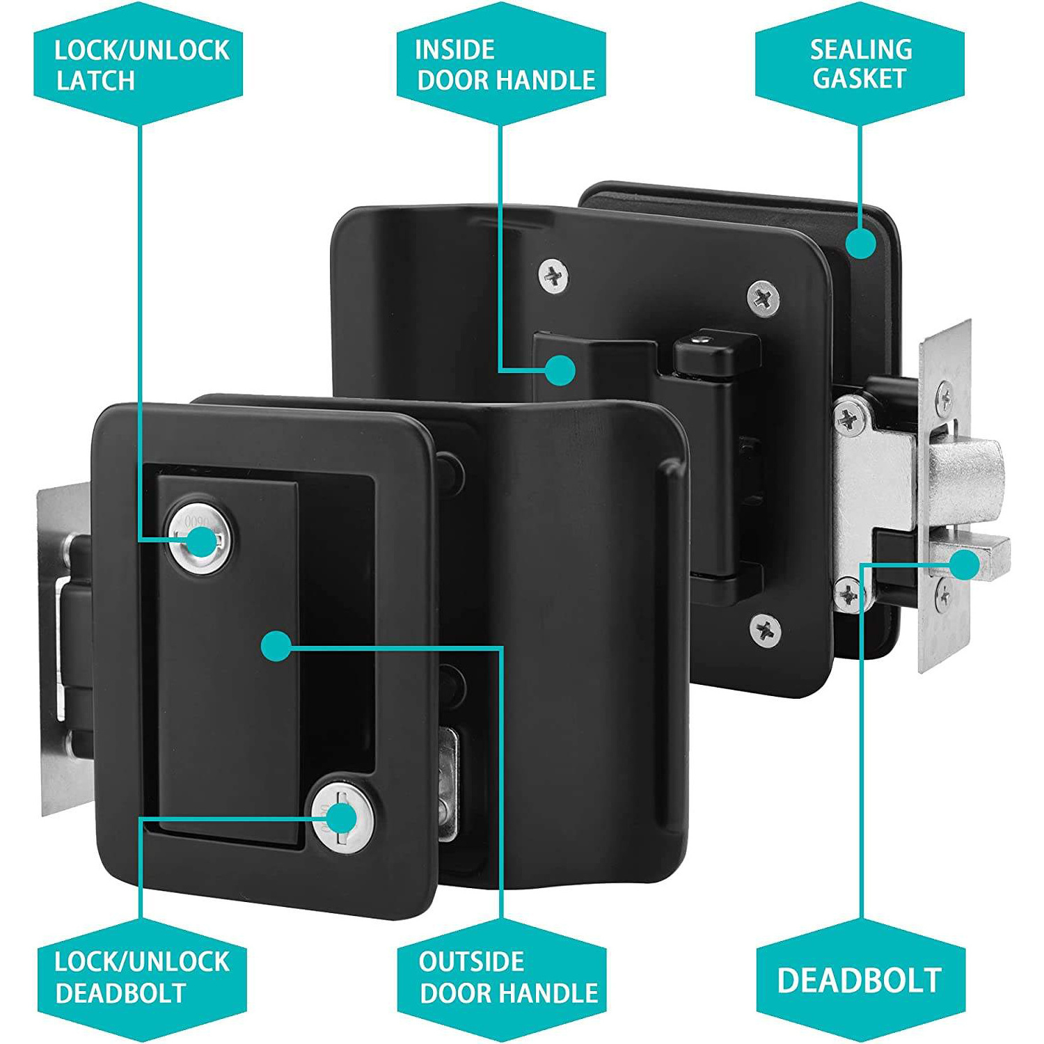 Mb418 Universal Security RV Compartment Side Door Latch RV Camper Door Lock Latch Deadbolt Lock Entry Side Door Lock With Handle