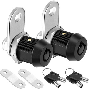 High Quality 5/8 Inch  Cabinet Lock with Keys Black Tubular Cam Lock for RV Compartment Storage Locks