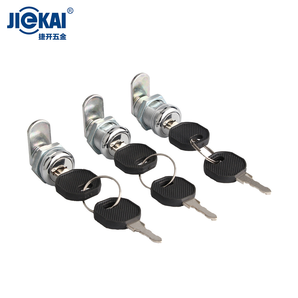 JK1002 Cam Locks for Drawer Door Mailbox Cabinet Showcase Lock Cylinder Flat Zinc Alloy Chrome Plated Hardware Fitting