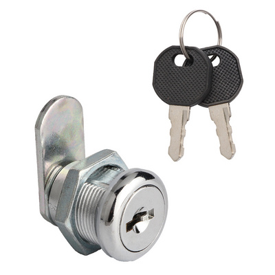 JK1002 Cam Locks for Drawer Door Mailbox Cabinet Showcase Lock Cylinder Flat Zinc Alloy Chrome Plated Hardware Fitting