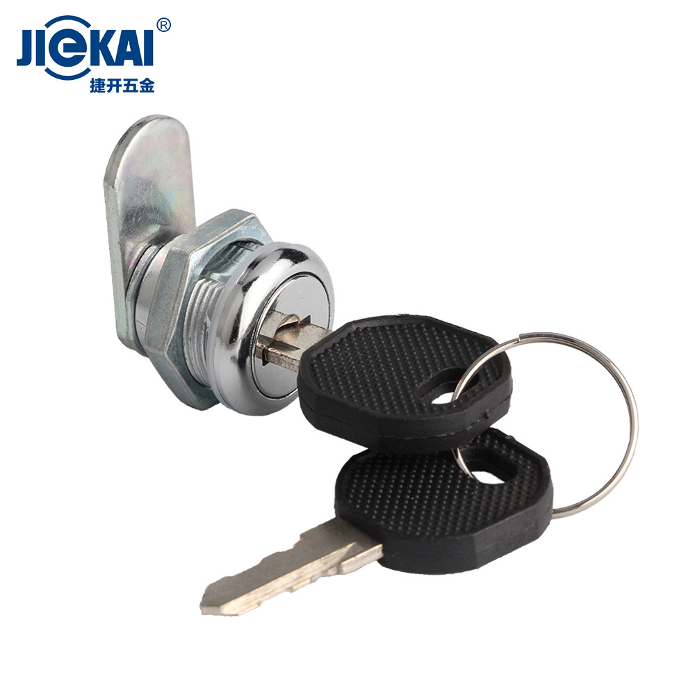 JK1002 Cam Locks for Drawer Door Mailbox Cabinet Showcase Lock Cylinder Flat Zinc Alloy Chrome Plated Hardware Fitting